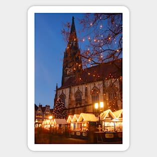 Lambertikirche, church, Christmas market, Munster, city, Westphalia Sticker